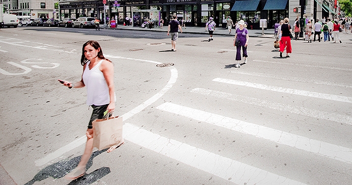 NY- West 72nd Street in the blazing heat.