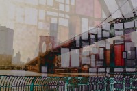 NY- Brooklyn Bridge Seen Through Colored Glass